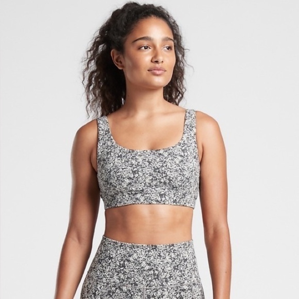 Athleta Moonflower Jacquard Bra Size Small Textured Yoga Bra - Picture 1 of 10